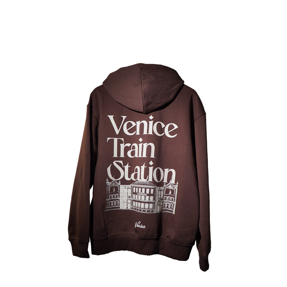 Sudadera marrón con capucha Venice Train Station