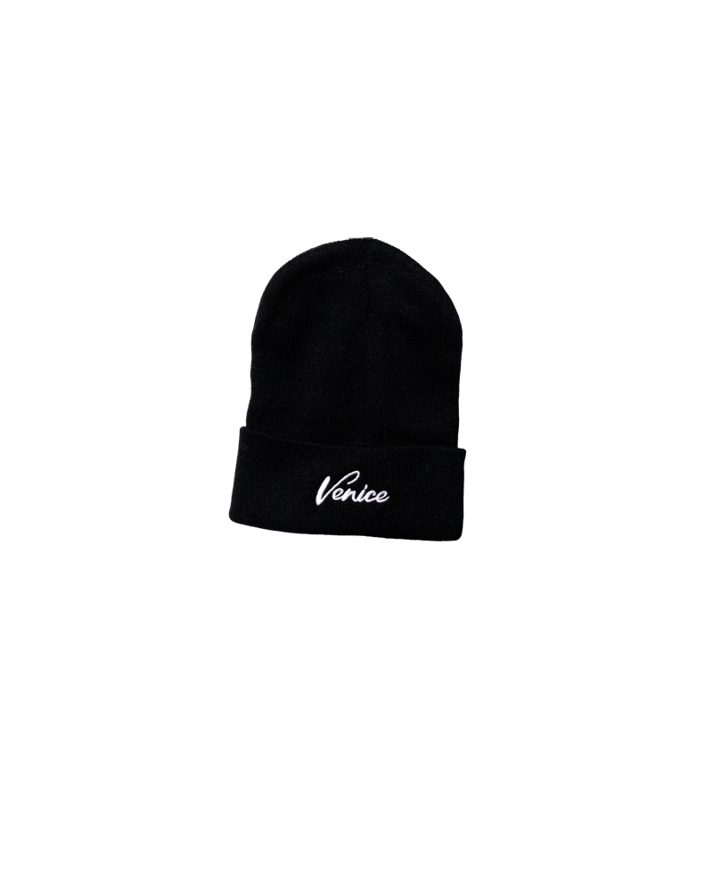 Gorro negro con logo blanco Racing
